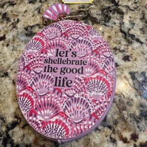 Pink and White Seashell Coin Purse